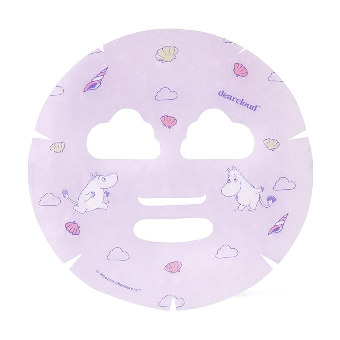 dearcloud Moomin' Sea Me Glow Dew Essence Face Mask, Korean Sheet Mask - Allantoin, Niacinamide & Cica (3 Count)