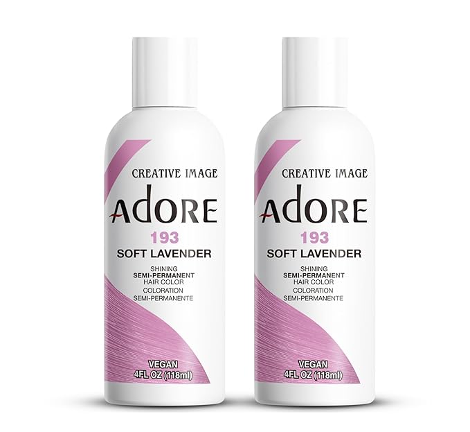 Adore Semi Permanent Hair Color (193 Soft Lavender) (2 Pack) | Vegan & Cruelty-Free Pink Hair Dye | No Ammonia, No Peroxide, No Alcohol | 4 Fl Oz