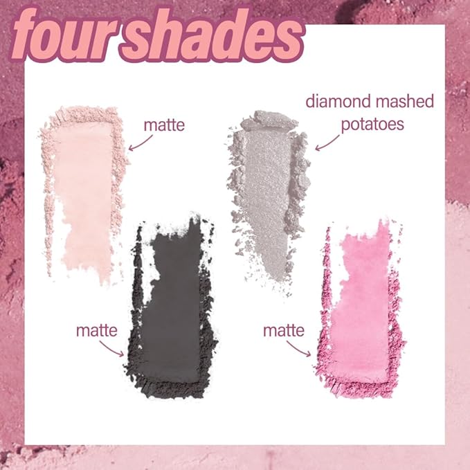 Neutral Smoke Red Eye Shadow Palette, Metallic and Shimmer Magic Eyeshadow Makeup, Velvety Pigmented Creamy Formula, Four Way Quad Eye Shadow Palette For Old Women, (01#Smoke Red)