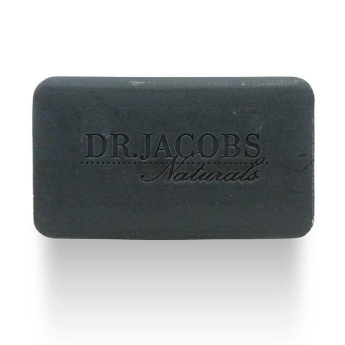 Dr Jacobs Naturals, Triple Milled Loofah Exfoliating Castile Bar Soap (Pack of 6) - Free of Parabens, Sulfates, Synthetics, Gltuen and GMO (Muddy Charcoal)