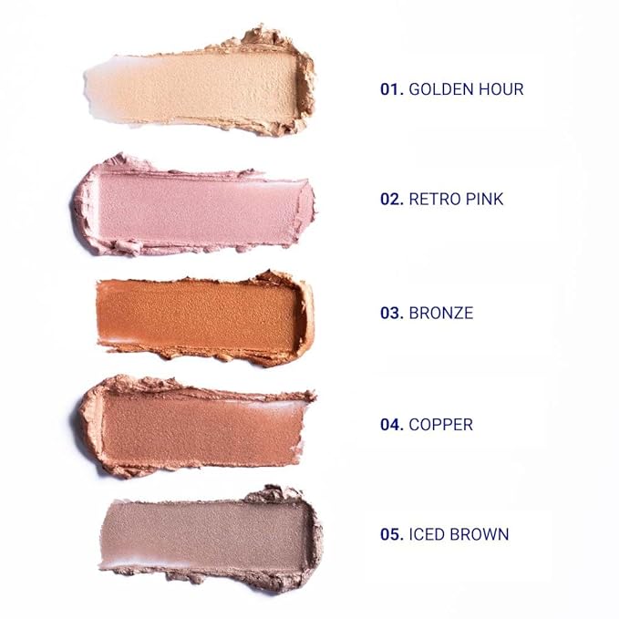 Cream Eyeshadow & Highlighter - Infused with Hyaluronic Acid + Calendula Flower - LightWeight Cream Makeup and Skincare - 99% Natural Ingredients - Vegan Make Up - 01 Golden Hour