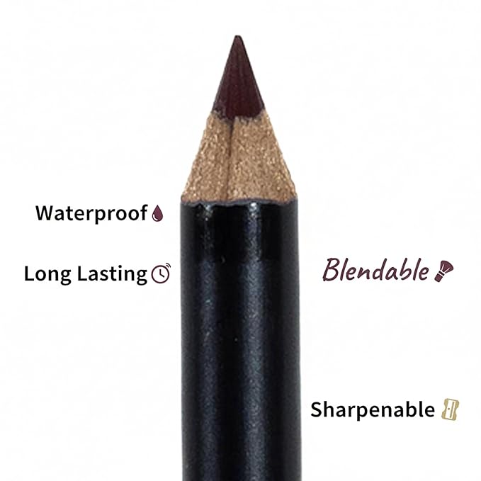 Mynena Brownish Purple Nude Creamy Matte Waterproof Lip Liner | Long Lasting Transfer-Proof | Sharpenable | Blendable Pencil for Defined Lips