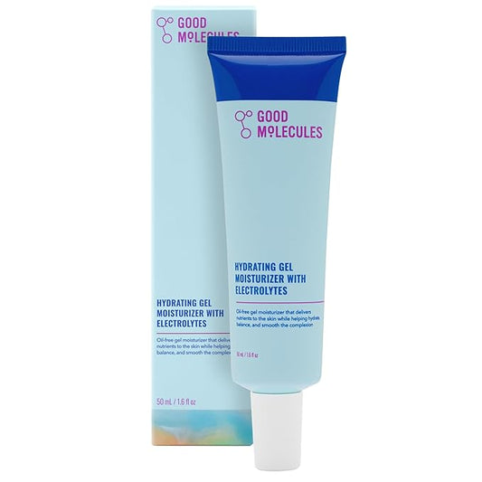 Good Molecules Hydrating Gel Moisturizer – Lightweight Water-Based Gel, Fast-Absorbing Oil-Free Moisturizer for Oily & Combination Skin with Hydrating Electrolytes, Fragrance-Free Face Care