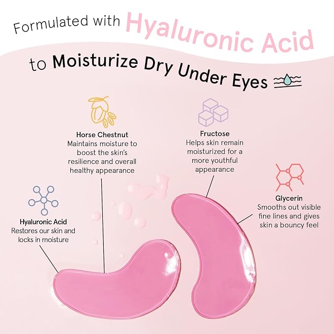 grace & stella Award Winning Under Eye Mask - Reduce Dark Circles, Puffy Eyes, Undereye Bags, Wrinkles - Gel Under Eye Patches - Birthday Gifts for Mom - Vegan Cruelty-Free (48 Pairs, Pink)