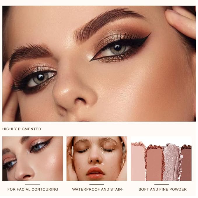 12-Color Warm Red Brown Eyeshadow Palette – Matte Shimmer Glitter Neutral Nude Eye Shadow with Rose Gold, Champagne, Bronze & Peach Shades, High Pigment Long-Lasting Blendable Soft Glam Makeup Palette