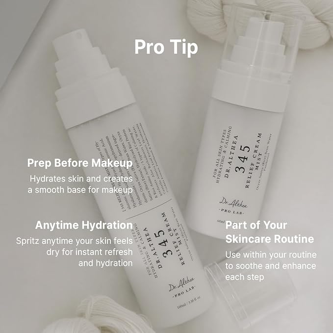 Dr.Althea 345 Relief Cream Mist | Hydrating Facial Mist with Rice Extract | Soothing Care for Sensitive Skin | Vegan Korean Skincare, 3.38 Fl Oz