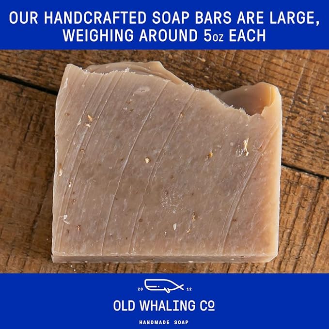 Old Whaling Co Sea la Vie Handmade Bar Soap 4 Pack – Face, Hand and Body Wash - Moisturizing Olive Oil Bath Soap – Rose, Apple and Jasmine Scent, 5 oz Each