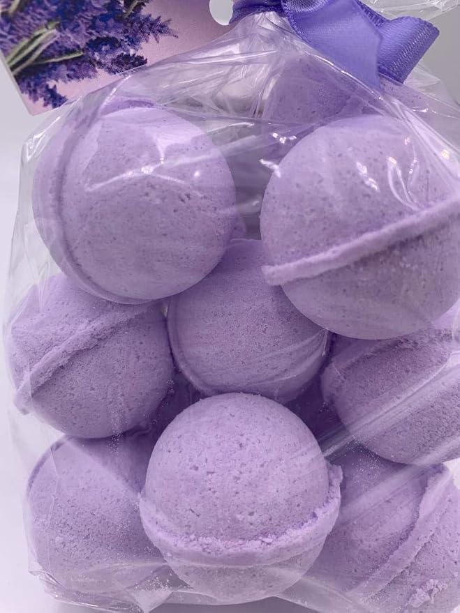 Spa Pure Tassie Lavender Bath Bombs Bath Bomb Fizzies with Shea Butter, Ultra Moisturizing (14 Oz) ...Great for Dry Skin (New Round Shape)