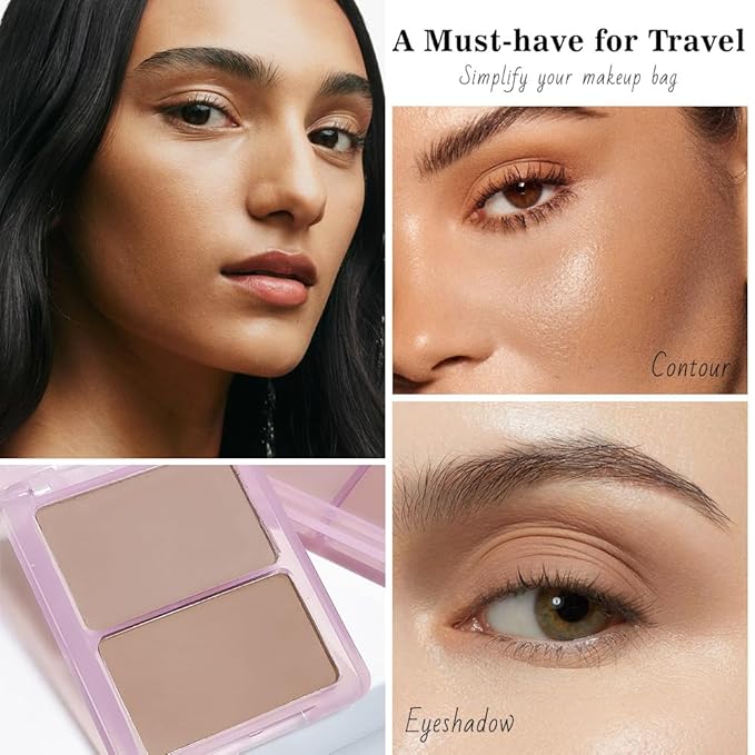 2 Colors Light Nude Beige Brown Eye Shadow Powder Palette Makeup for Women,Neutral Matte Naked Eyeshadow Palette for Old Women Long Lasting Naturing-Looking,Vegan