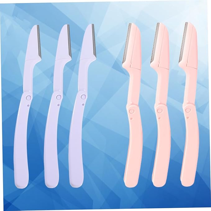 6pcs Eyebrow Trimmer Set Stainless Steel Scissors Comb Men Beauty Tool Kit Portable Razor for Brows