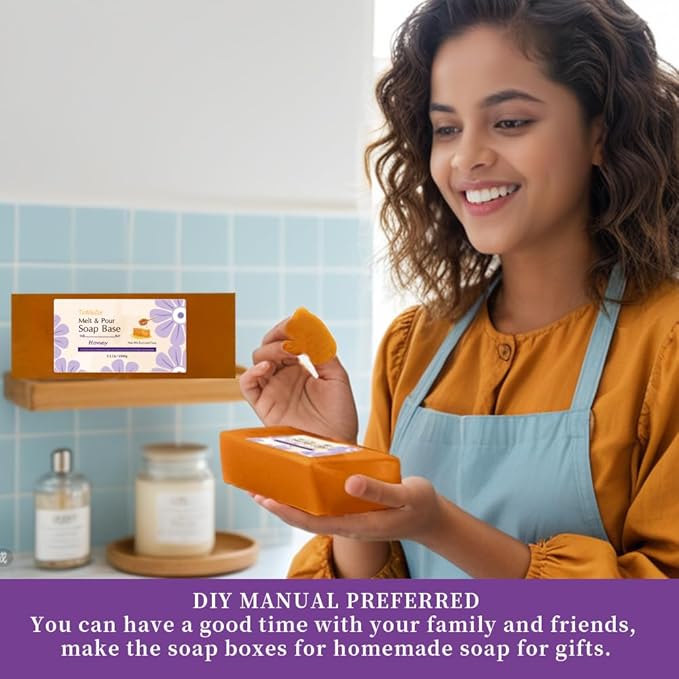 5.2 lbs Honey Soap Base Clear, DIY Handmade Vegan, Cruelty Free, Easy to Cut - Moisturizing Melt and Pour for Soap Making