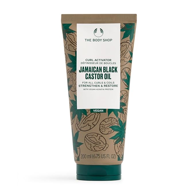 The Body Shop Jamaican Black Castor Oil Curl Activator - Strengthen & Restore - For Curls & Coils - Vegan - 6.75 Fl Oz