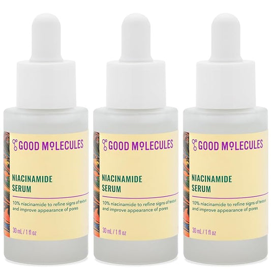 Good Molecules Niacinamide Serum Pack 3 – 30 ml Each (Total 90 ml) | 10% Niacinamide Serum to Target Blemishes, Uneven Skin Tone & Enlarged Pores