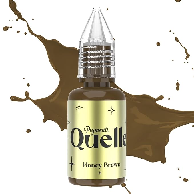 QUELLE Microblading Ink Permanent Makeup Pigment 0.5oz/15ml Eyebrow Ink Microblading Pigment for Eyebrow Eyeliner (Honey Brown)