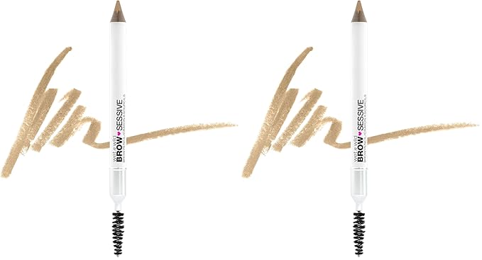 wet n wild Brow-Sessive Brow_Pencil, Ultra-Precise Dual Ended Spoolie Brush for Perfect Buidlable Blendable Shaping, Natural Lasting Shades for Every Brow, Cruelty-Free & Vegan - Taupe (Pack of 2)