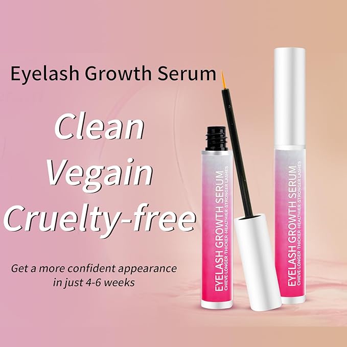Lash Serum for Eyelash Growth: Premium Eyelash Growth Serum with Advanced Formula to Boost Longer Fuller and Thicker Lashes and Eyebrows - Gentle & Vegan for Sensitive Eyes(8ML)