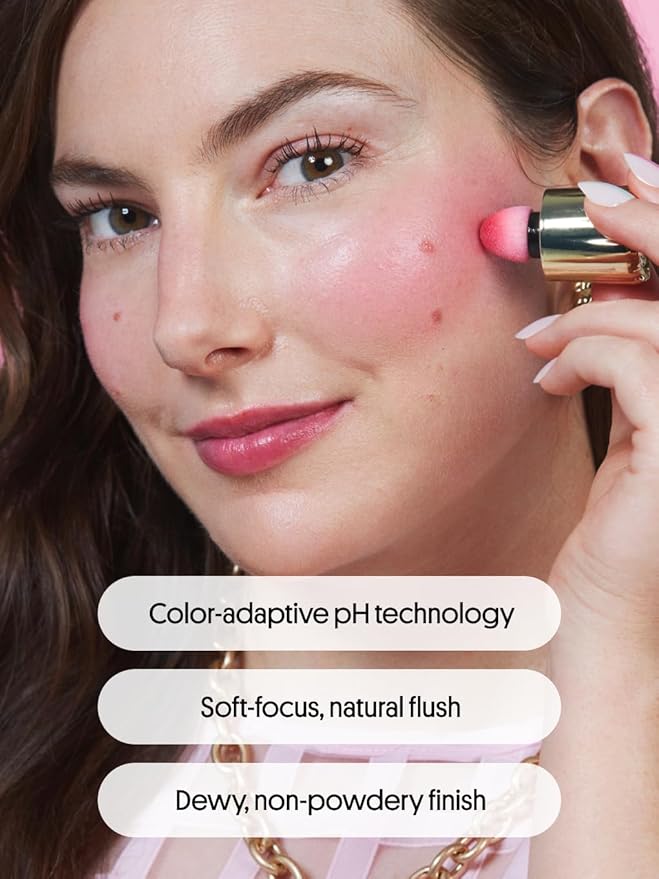 Winky Lux pH Cheeky Glaze Liquid Blush, Color Changing Dewy Flush, Buildable Tint, Hydrating with Vitamin E, pH Reactive for a Soft Natural Pink, Rosy Glow, Clean Beauty, Cruelty-Free, Vegan