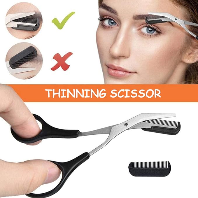 8PCS/SET Professional Eyebrow Shaping Grooming Kit - Beauty Tools Set with Leather Bag Eyebrow Grooming Kit for Women & Men, Eyebrow Trimming Kit With Razor Eyebrow Scissors and Brush with Comb