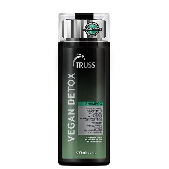 TRUSS Vegan Metal Detox Shampoo - Clarifying Shampoo for Women & Men - Gently Cleanses Build-Up, Excess Oil, & Chlorine - Creates a Pollution Barrier & Protects Hair Color (10.14 fl oz)