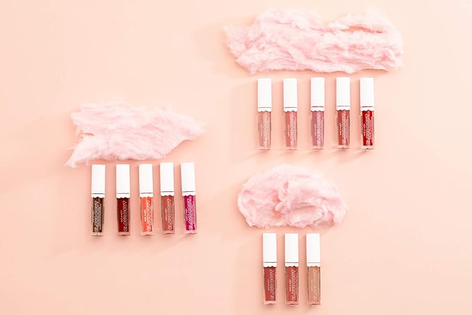 wet n wild Liquid Lipstick Cloud Pout Marshmallow, Hot Pink Candy Wasted | Matte Lip Cream Mousse | Argan Oil | Vitamin E