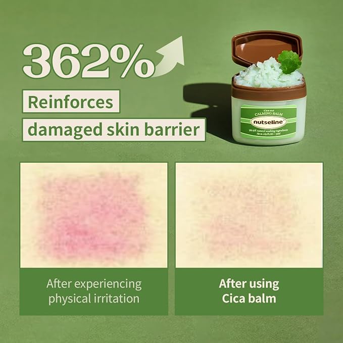 Cica Nut Calming Balm -Korean Skin care- dermatologist tested for Sensitive, Irritated Skin, 99% Plant-Based, Hypoallergenic, Vegan (1.69 fl oz)