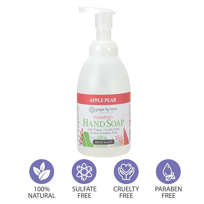 Ginger Lily Farms Botanicals All-Purpose Foaming Hand Soap Refill, 100% Vegan & Cruelty-Free, Apple Pear Scent, 20 Fl Oz (Pack of 1)