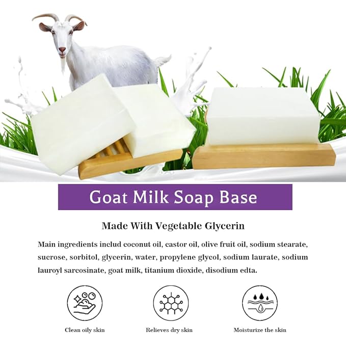 Unscented Goat Milk Melt and Pour Glycerin Soap Base 25.2 lb – Help Moisturize Dry Skin Soap Making Supplies for DIY, Crafts