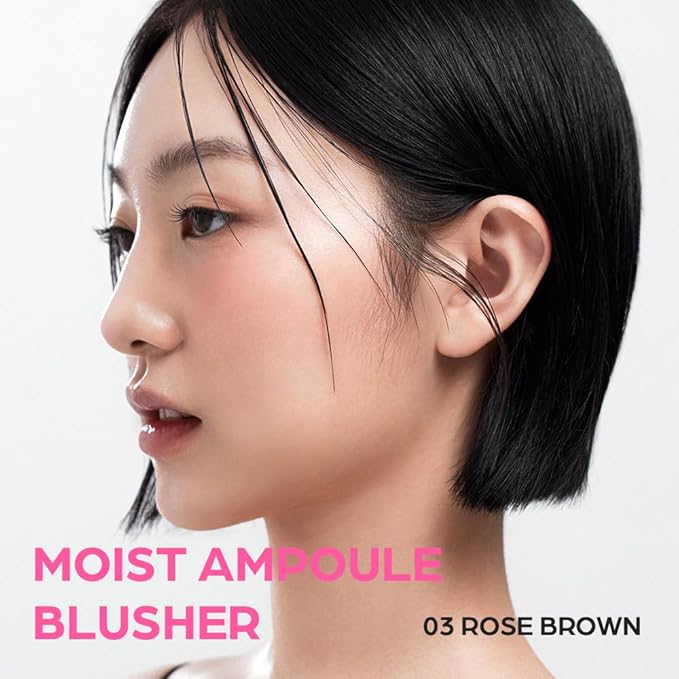 House of Hur Moist Ampoule Blusher with 50% Moisture Essence | Hydrating & Long-Lasting Blush | 0.33 fl. oz. (9 Shades) - Rose Brown