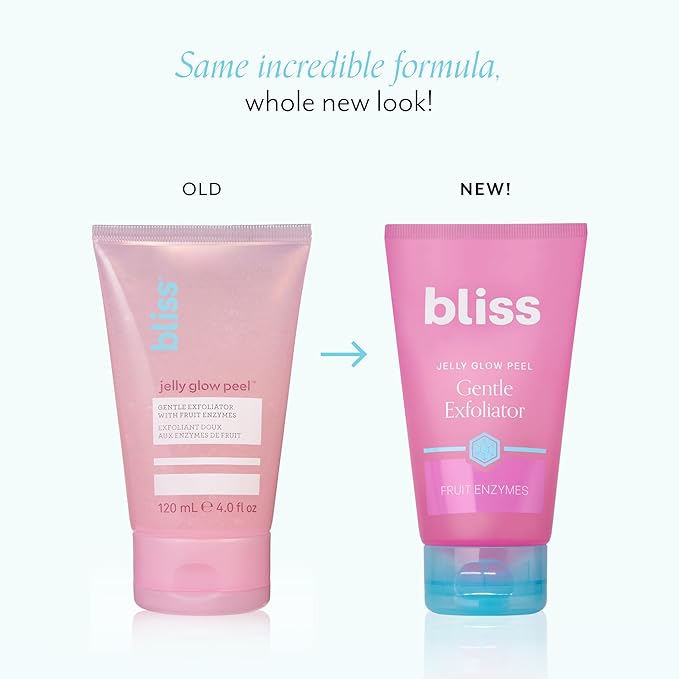 Bliss Jelly Glow Peel™ Gentle Non-Abrasive Cleanser and Exfoliator With Fruit Enzymes - 4 Oz - Nourishes and Hydrates Skin - Clean - Vegan & Cruelty Free