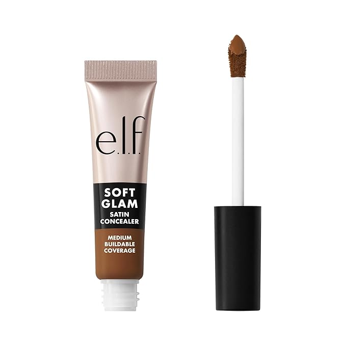 e.l.f. Soft Glam Satin Concealer, Medium Coverage For Blemishes & Under-Eye, Crease-Resistant, Long Lasting, Vegan & Cruelty-Free, 53 Deep Neutral