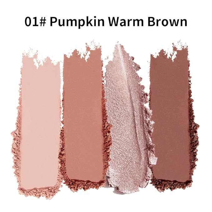 Eyeshadow Palette 4 Colors, Rose Nude Pink Brown Matte Shimmer Eyeshadow, Highly Pigmented Blendable Long-Lasting Eye Shadow, Soft Silky No Fallout Daily Natural Glam Makeup, Makeup Gift for Women-B1