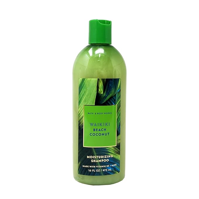 Bath & Body Works Waikiki Beach Coconut Shampoo and Conditioner Gift Set with a Natural Oats Sample Soap