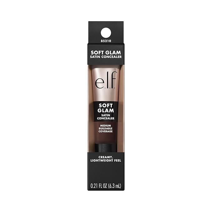 e.l.f. Soft Glam Satin Concealer, Medium Coverage For Blemishes & Under-Eye, Crease-Resistant, Long Lasting, Vegan & Cruelty-Free, 65 Rich Neutral