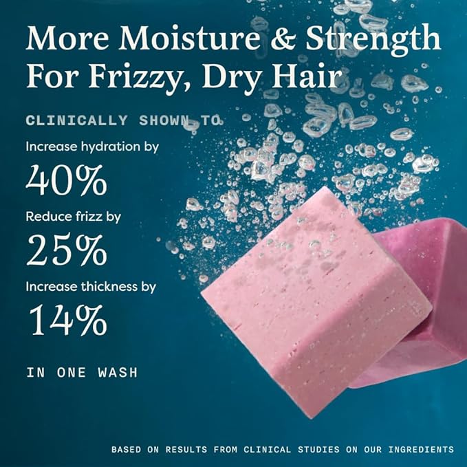 The Earthling Co. Moisturizing Peptide Shampoo Bar For Hair Growth, Strength, Repair & Split Ends - Sulfate, Silicone, Paraben Free for Dry, Damaged, Frizzy Hair - Made in USA (Rosy Jasmine, 3oz)
