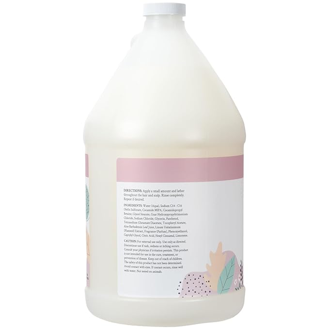 Ginger Lily Farms Botanicals Moisturizing Shampoo for All Hair Types, 100% Vegan & Cruelty-Free, Whispering Rose Scent, 1 Gallon (128 fl oz) Refill