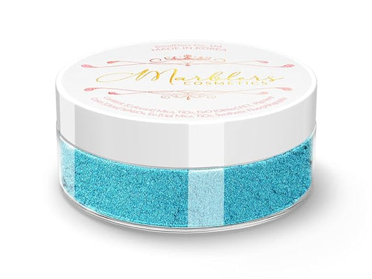 MARBLERS Fine Natural Mica Powder [Turquoise] 0.11oz (3g) | Highly Pigmented | Non-Toxic, Vegan, Cruelty-Free | Eyeshadow, Body Butter, Nail Polish, Nail Art | Party, Body, Face Makeup