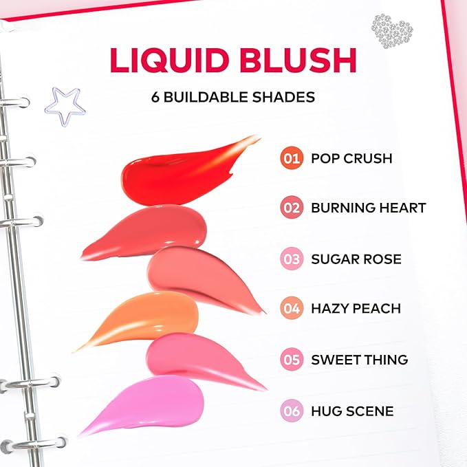 TPSY Juicy Flush Blush (02 Burning Heart) – Hydrating Liquid Blush for Cheeks, Buildable Formula, Soft & Smooth Finish, Blurring Effect, Dusty Rose, Vegan