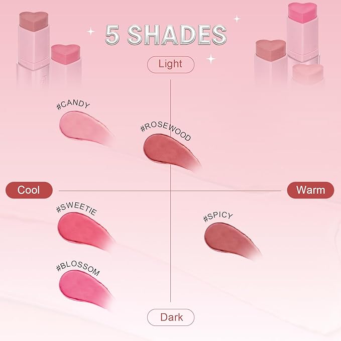Cream Blush Stick - Multi-Use Makeup for Cheeks & Eyes, Lightweight & Blendable Formula, Satin Glow Finish, Hydrating Cream Blush for All Skin, Long Lasting Wear,BLOSSOM, 0.25 oz