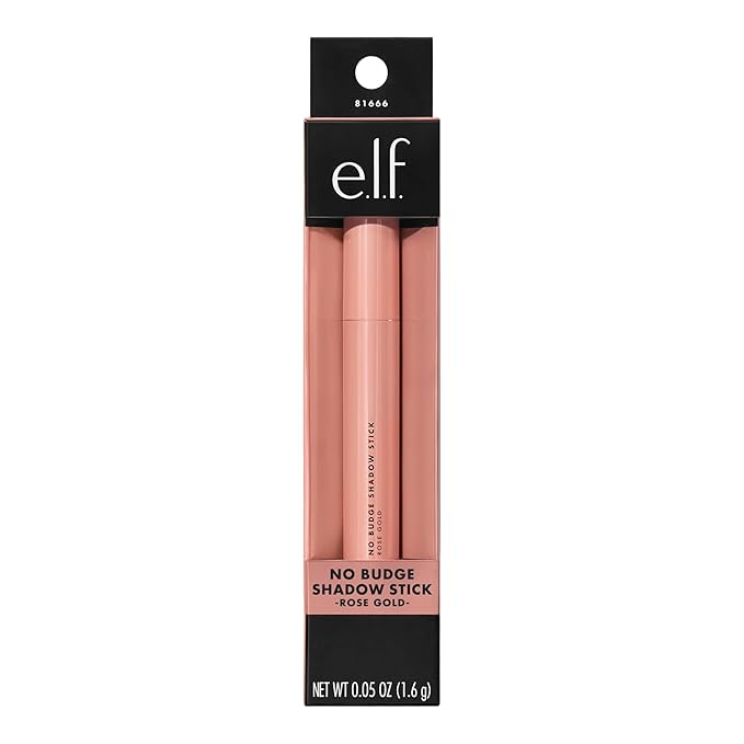 e.l.f. No Budge Shadow Stick, Long-Lasting Cream Eyeshadow Stick For High-Pigment, Metallic Color, Vegan & Cruelty-Free, Rose Gold