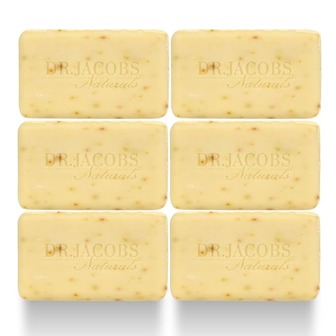 Dr Jacobs Naturals, Triple Milled Loofah Exfoliating Castile Bar Soap (Pack of 6) - Free of Parabens, Sulfates, Synthetics, Gltuen and GMO (Citrus Crush Cocktail)