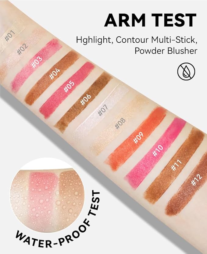 Natural Blush Stick for Cheeks & Lips - Creamy, Buildable, Vegan Makeup ，Long-Lasting, Easy Blend, Travel-Friendly (06)
