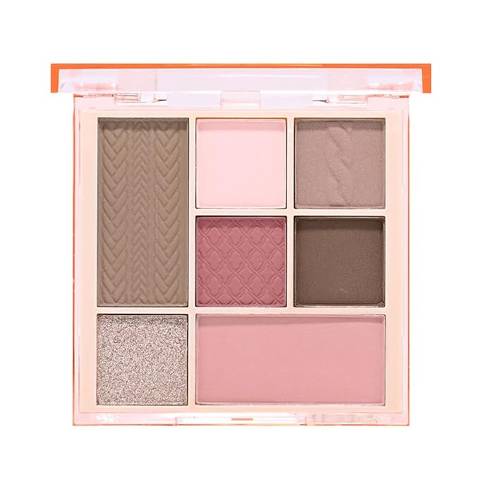 7Colors Eyeshadow Makeup Palette,Pink Mauve Brown Champagne Natural Neutral Eye Shadow Palettes for Older Women,Long Lasting Naturing-Looking,Lightweight,Eye Makeup Kit Travel Size,Vegan