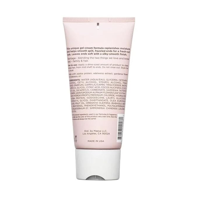 Hairitage Split End Rescue Gel Cream - Jojoba Protein Vegan Formula for Dry and Damaged Hair - Replenishes Moisture, Smoothes Split Ends for Silky Finish - 4 fl oz