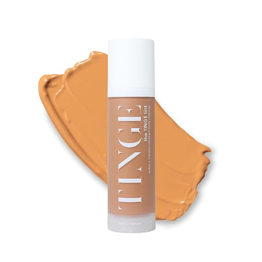 Tinge Body Makeup, Water & Transfer Resistant, Medium Coverage Cream, Lasts Up to 48 Hours, For All Skin Types, Fragrance Free, Vegan, American Made, 3.38 Fl Oz. - Tan Warm