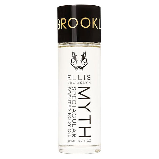 Ellis Brooklyn MYTH Scented Body Oil for Women with Bergamot, Jasmine & White Cedarwood, Vegan, Cruelty-Free, Sustainable Ingredients, Made in USA, 95ml/3.2 fl oz