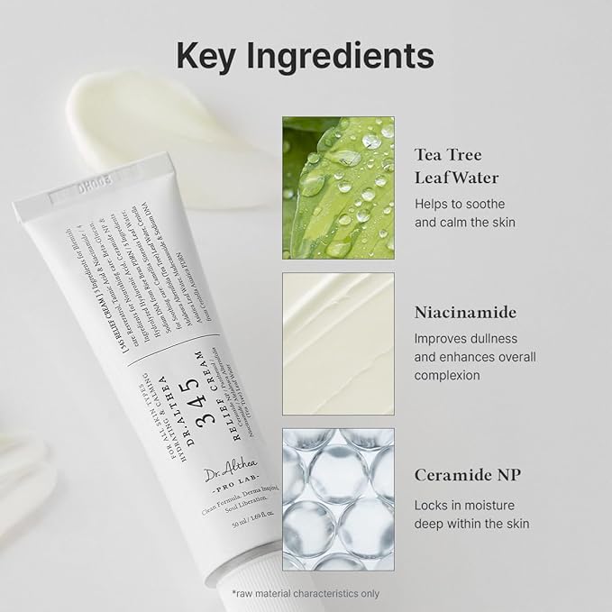 Dr.Althea 345 Relief Cream | Daily Face Moisturizer for Soothing Recovery and Blemish Care with PDRN & Niacinamide | Korean Vegan Skin Care for All Skin Types, 0.50 Fl Oz (Ver.2 - Pack of 1)