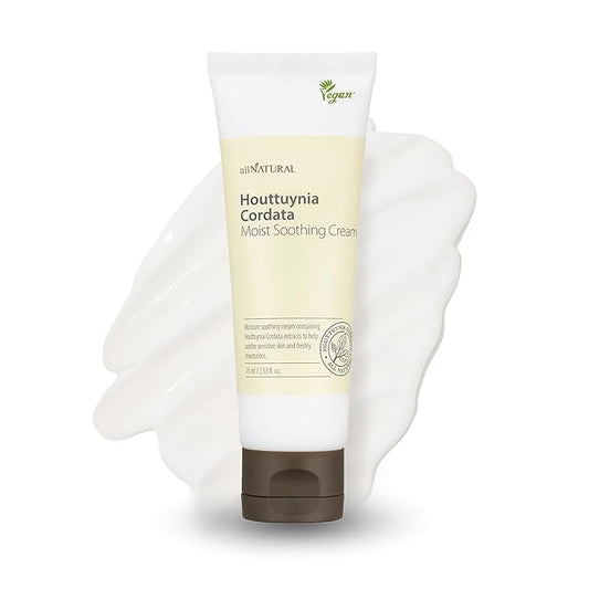 All Natural Houttuynia Cordata Soothing Cream - Lightweight Hydration, Sebum Control and Redness Relief – Calming Heartleaf Moisturizer for Sensitive Skin, Vegan Skincare (2.53Fl. Oz)