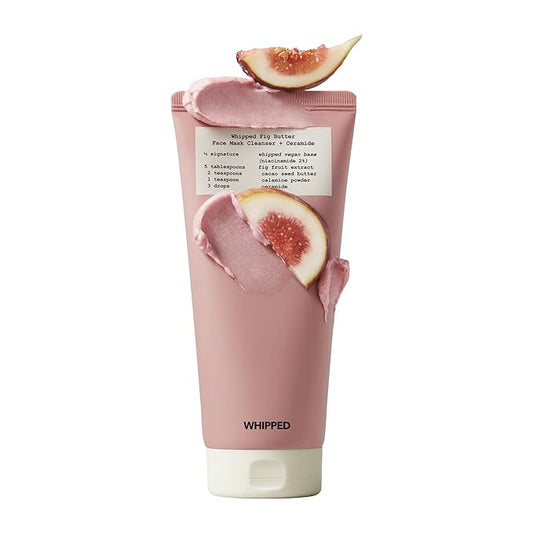 Whipped Korean Skincare Face Wash, Moisturizing & Barrier Care Vegan Facial Cleanser for Dry Sensitive Skin, Niacinamide, Hyaluronic Acid, Ceramide, Fig & Cacao Butter, Doubles as a Face Mask, 4.5 oz