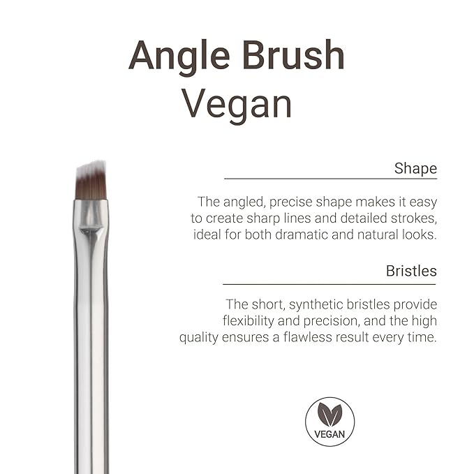 Sandstone Scandinavia Angled Eyeliner Brush – Precision Makeup Brush for Clean, Defined Lines – Ultra-Soft Vegan Bristles – Cruelty-Free