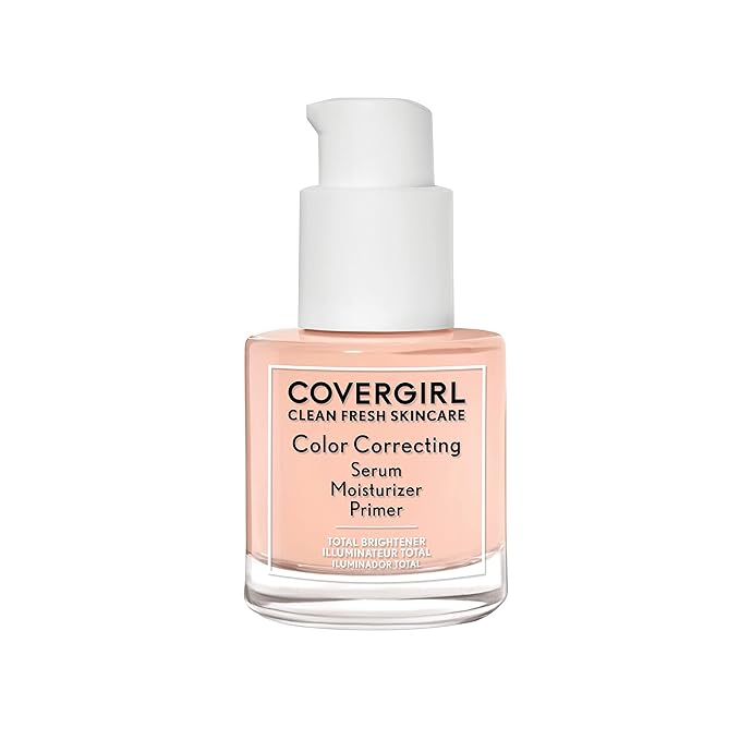 COVERGIRL Clean Fresh Color Correcting Serum â€“ Moisturizer, Face Primer, Skincare, Vegan Formula â€“ Light, 30ml (1.0 fl oz)